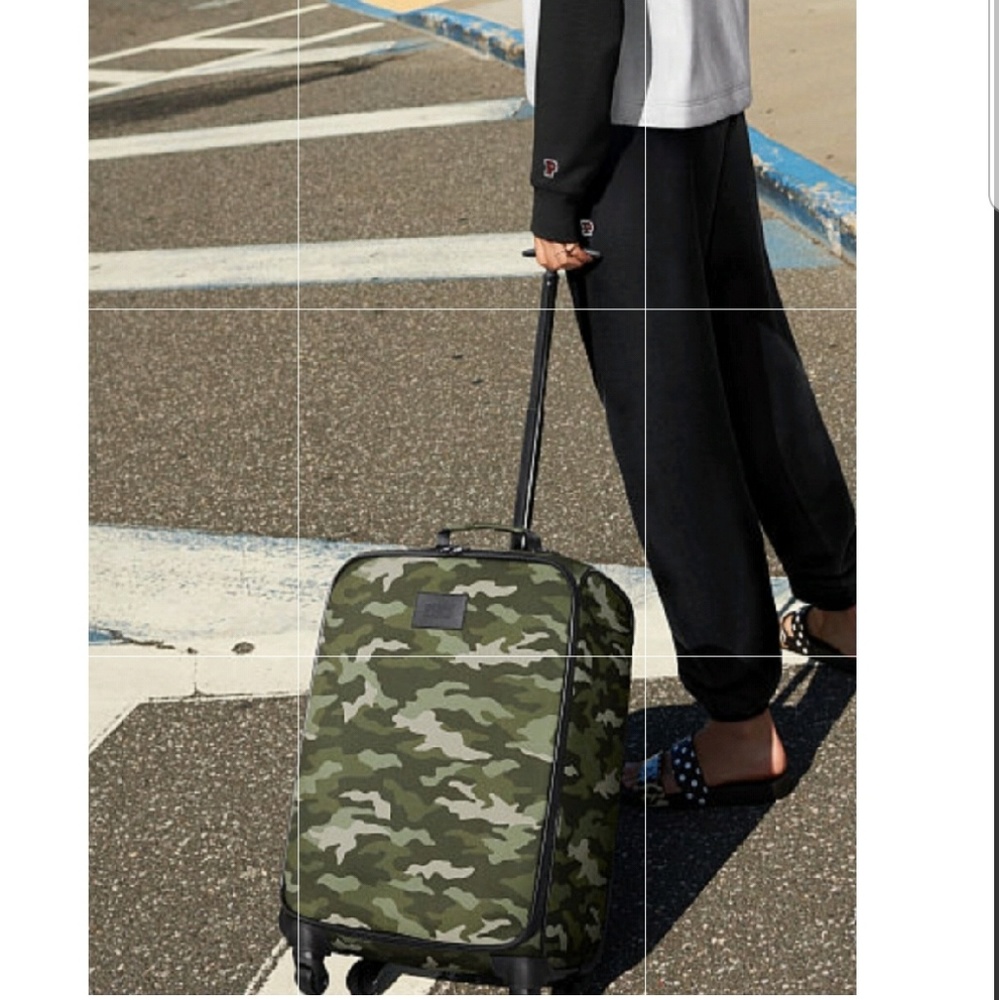 VS PINK CAMOUFLAGE "WHEELIE" Rolling Luggage NEW